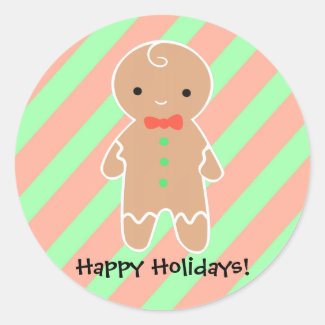 Customizable Gingerbread Man Stickers