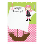 Customizable Girl Pirate Ship Thank You Personalized Invitation