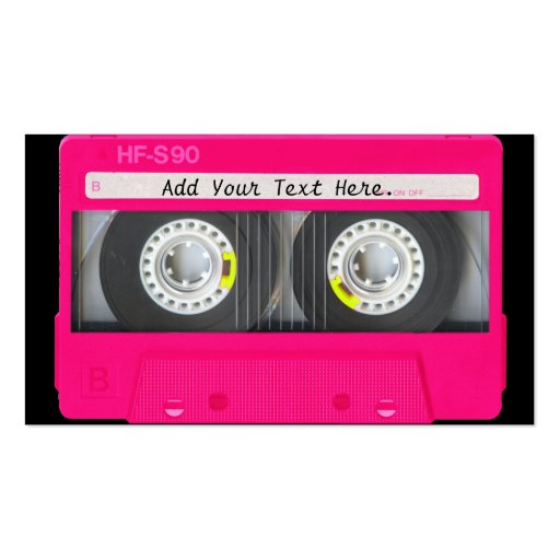 Customizable Girly Pink Cassette Tape Business Card Template (back side)