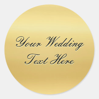 customizable seal sticker round classic gold wedding stickers