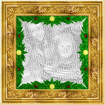 Customizable Golden Frame Christmas Ornament photo sculptures