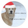 Customizable Golden Retriever Santa Hat Sticker
