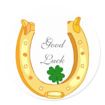 Customizable Good Luck Horseshoe Stickers
