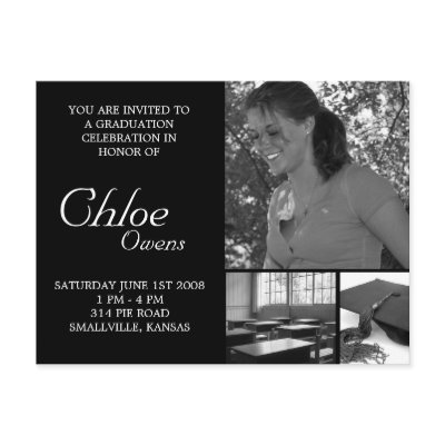 Customizable Graduation Invitation Post Card by patricklori
