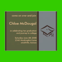 Customizable Graduation Invite Olive Postcard