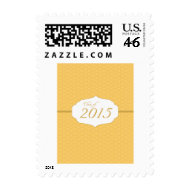 Customizable graduation yellow gold postage stamps stamp