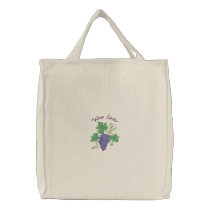 Customizable Grapes Tote Bag - Great Gift Idea embroidered bags by naturetees Customizable Grapes Tote Bag - Great Gift Idea embroidered bags
