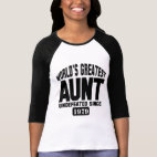 Customizable Greatest Aunt Ladies 3/4 Sleeve Fitted Raglan