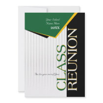 Customizable Green and Gold Class Reunion Custom Announcements
