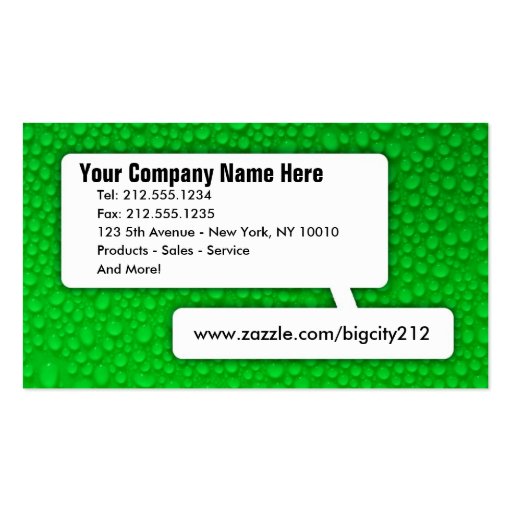 CUSTOMIZABLE Green Business Card (front side)