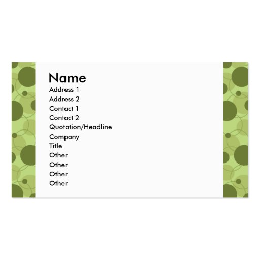 customizable green dots card business card templates (front side)