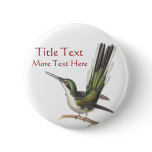 Customizable Green Hummingbird Pin / Button buttons