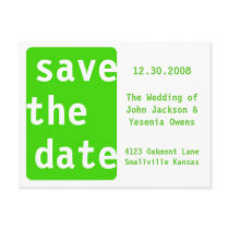 Customizable Green Save the Date - Customized postcards