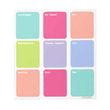 Customizable Grocery Shopping List Note Pad