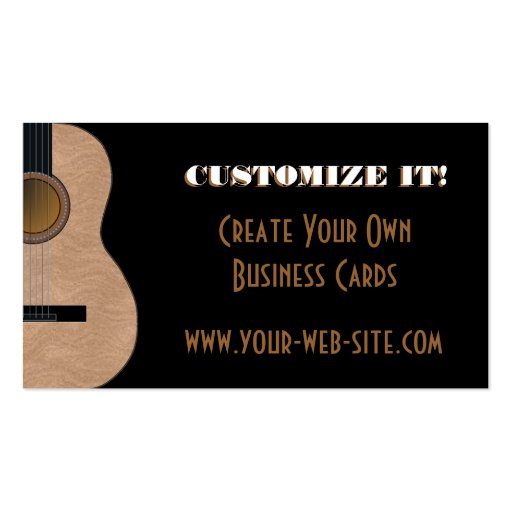 Customizable Guitar Music Business Card (front side)