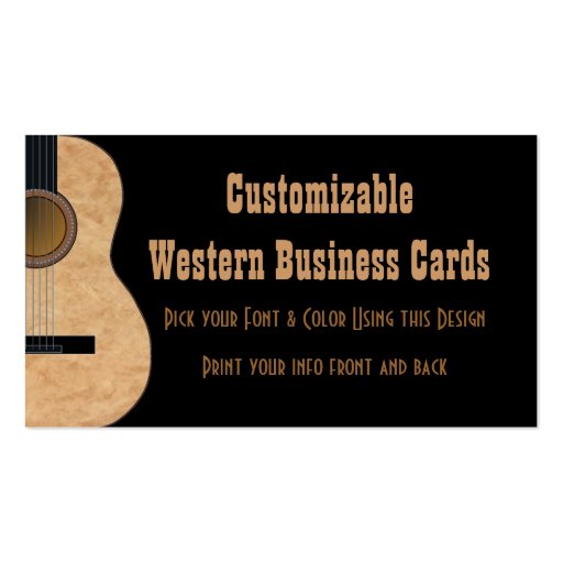 Customizable Guitar Music Business Card (front side)