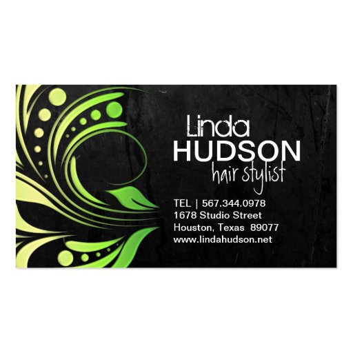 Customizable Hair Stylist Business Cards (front side)
