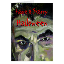 halloween, dracula, bela lugosi, vampires, scarry, goolish, green, black, fear, oil painting, holidays, eyes, fright, night, bats, Card with custom graphic design