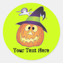 Customizable Halloween Pumpkin Round Sticker