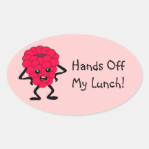Customizable "Hands Off My Lunch" Raspberry Sticker