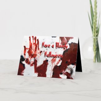Customizable Have a Bloody Halloween Card Ginette