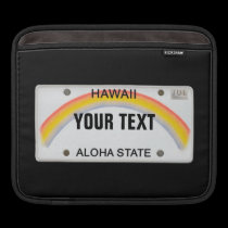 (Customizable) Hawaii License Plate ipad sleeves