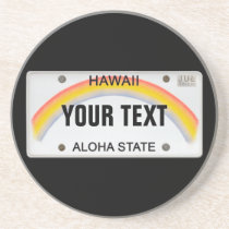 (Customizable) Hawaiian License Plate coasters
