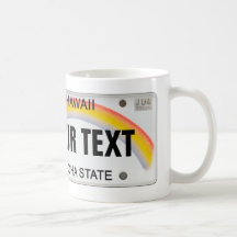 (Customizable) Hawaiian License Plate Coffee Mugs