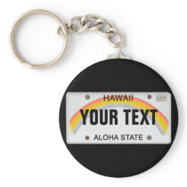 (Customizable) Hawaiian License Plate Keychain
