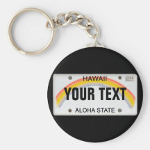 (Customizable) Hawaiian License Plate Keychain