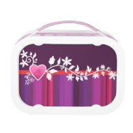 Customizable: Heart and flowers Lunch Box
