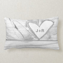 Customizable heart engraving initial pillows