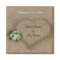 (Customizable) Heart in the Sand Fridge Magnet