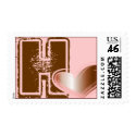 CUSTOMIZABLE Heart Monogram Postage postage