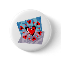 Customizable Heart Pinwheel Geometric buttons