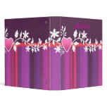 Customizable: Heart strip pinks binders