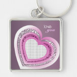 Customizable: Heart to heart purple keychains