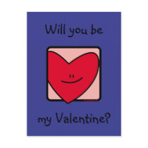 Customizable Heart Valentine postcard (portrait)