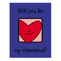 Customizable Heart Valentine postcard (portrait) postcards