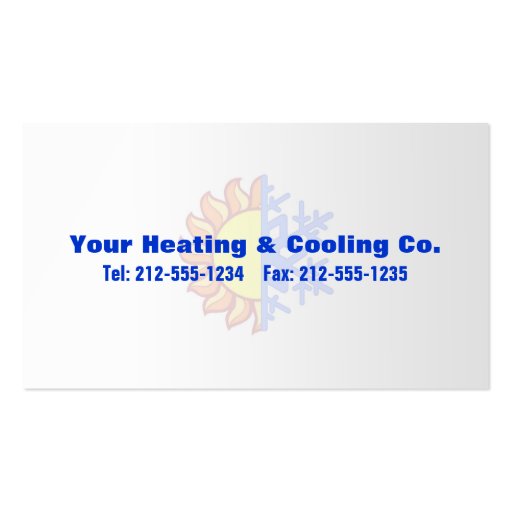 CUSTOMIZABLE Heating & Cooling Business Card (back side)