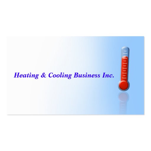 CUSTOMIZABLE Heating & Cooling Thermo Business Card Template (back side)