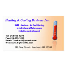 CUSTOMIZABLE Heating & Cooling Thermo Business Card Template