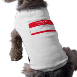 Customizable Hello My Name Is Dog Tank Top Pet Clothing
