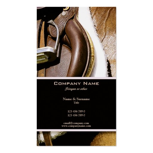 Customizable horse ranches stables rodeos business card template (front side)