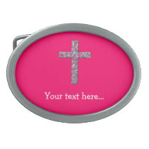 Customizable Hot Pink Cross Belt Buckles