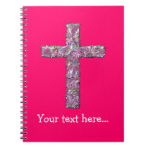 Customizable Hot Pink Cross Journal