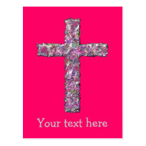 Customizable Hot Pink Cross Postcards
