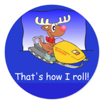 Customizable Humorous Rudolph Card stickers
