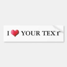 Customizable I Heart Bumper Sticker 0001