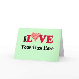 Customizable I Love card